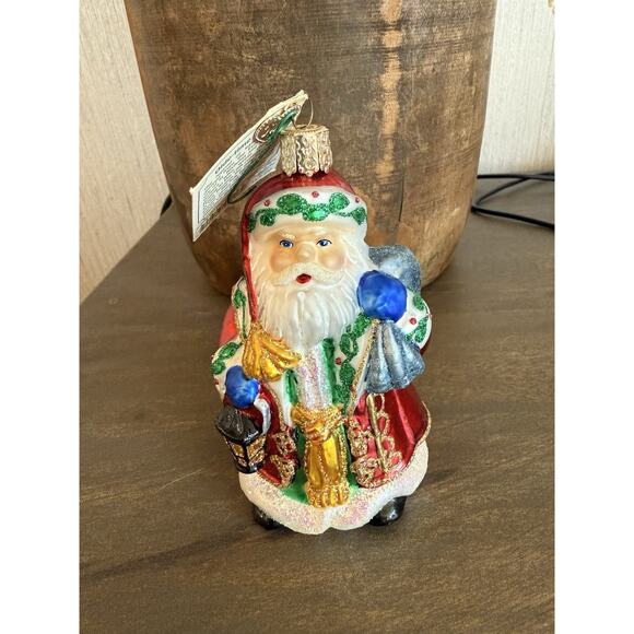 Old World Christmas Olde-Time Santa Glass Ornament 2011 OWC w/ Tag Biltmore - Picture 2 of 6